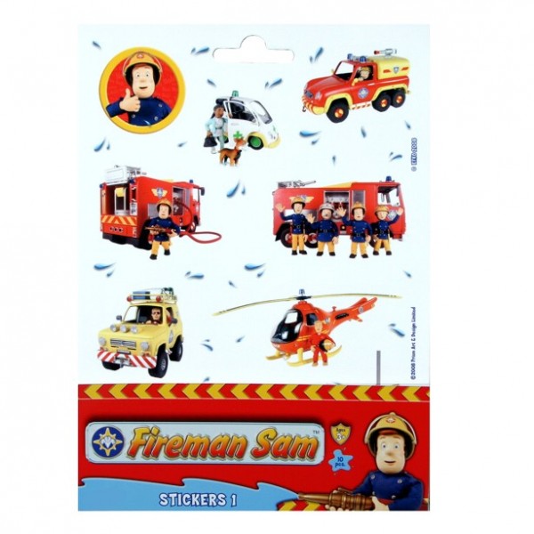 Fireman Sam Sticker Sheet with 10 Stickers eBay