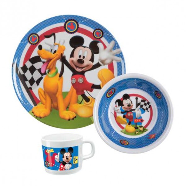 Micky Maus - Melamin Geschirr Set / Frühstück Mickey Mouse - Afbeelding 1 van 1